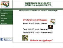 Tablet Screenshot of abenteuerspielplatz-monheim.de